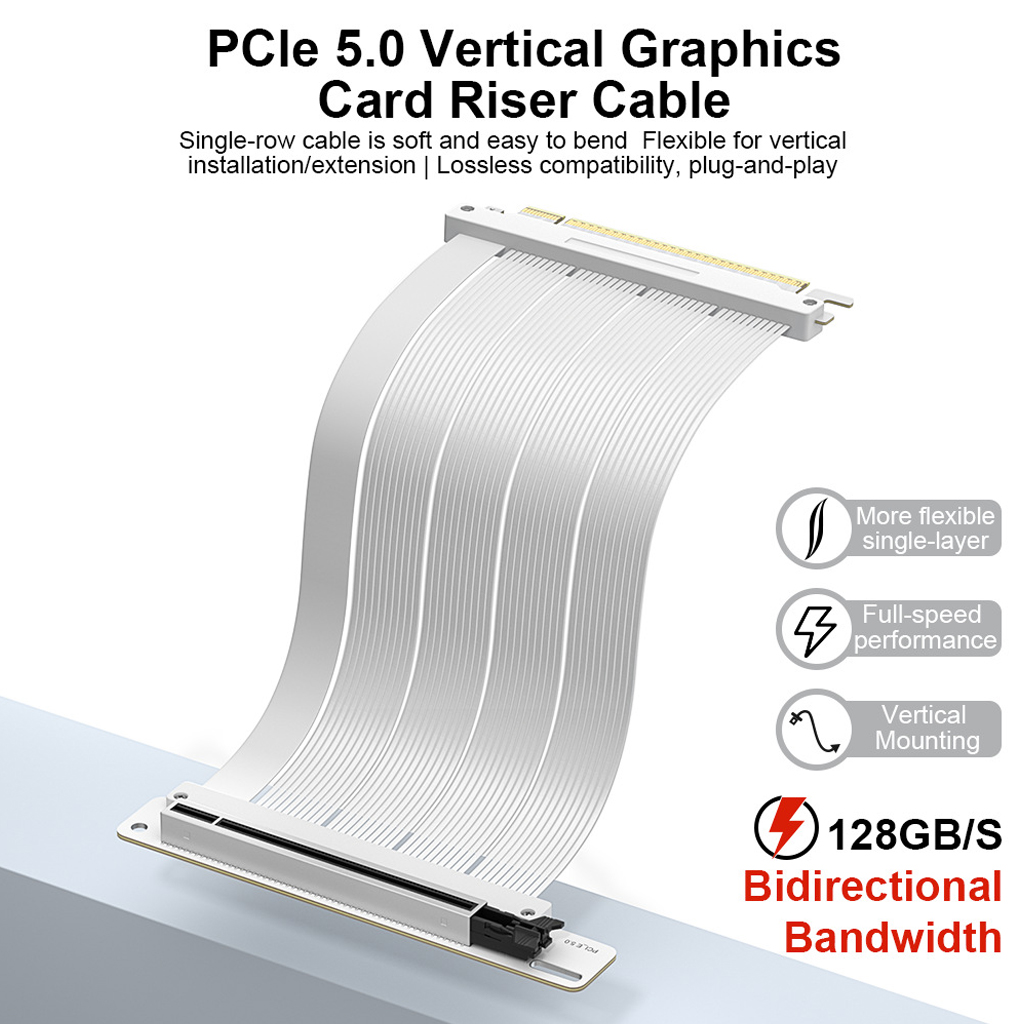 สายต่อขยายการ์ดจอแนวตั้ง PCI‑E - Pcie 5.0 Gpu Riser Cable บทวิจารณ์และราคา
